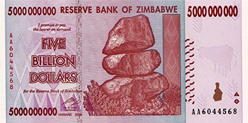 Banconota da 5 Billion di dollari dello Zimbabwe, banconota con inflazione... - Ilgrandebazar