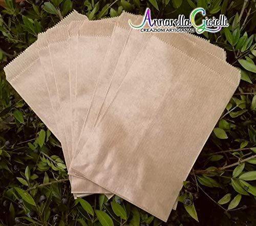 100 pezzi Sacchetti carta kraft, confettata, 10x16 centimetri, avana,... - Ilgrandebazar