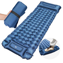 Carica l&#39;immagine nel visualizzatore di Gallery, BLUEVER Materassino da Campeggio,Letto per Dormire All&#39;aperto Tappetino da Campeggio Gonfiabile Leggero per Escursionismo, Zaino in Spalla, Amaca, Tenda, Campeggio (Blue)