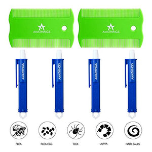 AMATHINGS, Set da 6 Pezzi per la toelettatura degli Animali Domestici, con 4...