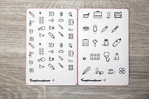 120 medical stickers, 4 fogli di adesivi per agenda medica - Ilgrandebazar