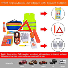 Carica l&#39;immagine nel visualizzatore di Gallery, KAHEIGN 12 In 1 Emergenza Kit per Auto, Strumenti di Sicurezza Automatica Guasto Auto Kit Incluso Segnalazione Triangolo, Gilet Visibilità, Traino Corda, Martello Multiuso, Piombo Salto, Auto Fusibile