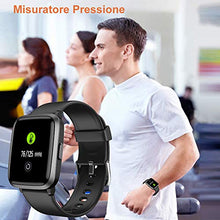 Carica l&#39;immagine nel visualizzatore di Gallery, YAMAY ZOSKVE Smartwatch con Saturimetro Misuratore Pressione Nero