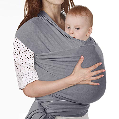 Lictin Fascia Porta Bambino - Bebè Elastica, Baby Wrap, Grigio - Ilgrandebazar