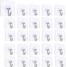 Carica l&#39;immagine nel visualizzatore di Gallery, LABOTA 20PCS Ganci Adesivi Trasparenti,Gancio a Parete per Cucina con Ganci in Acciaio Asciugamano da Bagno Ganci a soffitto