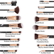 Carica l&#39;immagine nel visualizzatore di Gallery, Pennelli Make Up gee-rgeous 16 pz Magic marmo sintetico premium black - Ilgrandebazar