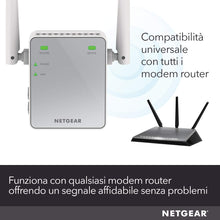 Carica l&#39;immagine nel visualizzatore di Gallery, Netgear EX2700 Ripetitore WiFi N Wireless, Copertura per 1-2 300Mbps, Argento