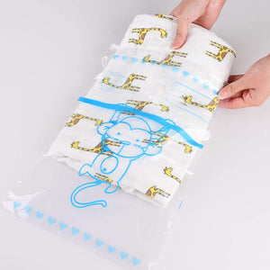 GOLDGE 10 Bustine Corredino Neonato Ospedale Sacchetti Cambio per Nascita, Buste Trasparenti con Cursore, Sigillate PE Glassato 34 * 24 cm