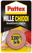 Carica l'immagine nel visualizzatore di Gallery, Pattex Millechiodi Tape, nastro biadesivo extra forte per applicazioni permanenti, nastro adesivo di montaggio per interni ed esterni, 19 mm x 1,5 m