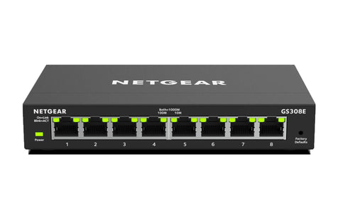 NETGEAR GS308E Switch Ethernet 8 porte, Gigabit Smat Plus, hub...