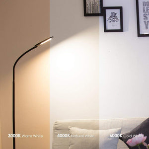 Lampada da Pavimento a Stelo in LED, Paralume Classico Semplice Black - Ilgrandebazar