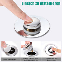 Carica l&#39;immagine nel visualizzatore di Gallery, Diboniur Tappo Lavandino Bagno, Tappo Bidet Universale Pop up，Tappo di scarico in metallo per vasca da bagno, cucina, lavabo (apertura foro di scarico 32-42 mm), D&#39;argento