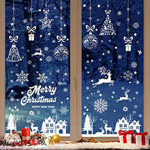 Carica l&#39;immagine nel visualizzatore di Gallery, Vetrofanie Natalizie per Finestre, 192 Adesivi Natalizi Finestre Adesivi Natale Fiocchi di Neve Vetrofanie Natale Removibili Alci Babbo Natale Decorazioni Casa