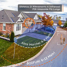 Carica l'immagine nel visualizzatore di Gallery, BOIFUN 2K Telecamera Wi-Fi Senza Fili da Esterno, Sicurezza Sorveglianza con Batteria, Rilevamento del Movimento Umano, Visione Notturna a Colori, Allarme Suono e Luce, Area Di Allarme Personalizzata