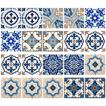 Carica l&#39;immagine nel visualizzatore di Gallery, Irich 20 Pezzi 20x20 Adesivi per Piastrelle, Impermeabile 20*20CM, Fiore Blu
