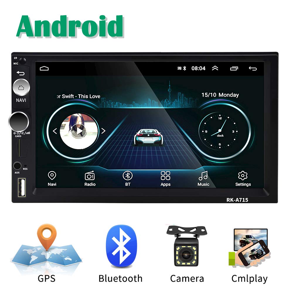 Android Autoradio 2 Din GPS CAMECHO Touchscreen 18.1 x 10.4 x 4.7 cm, nero - Ilgrandebazar