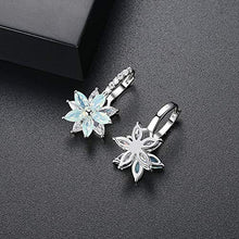 Carica l&#39;immagine nel visualizzatore di Gallery, Orecchini donna in argento sterling con zircone a forma di Blue