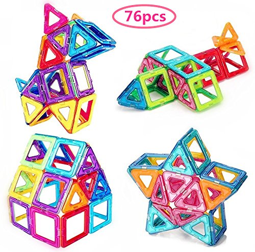 76 Pezzi Piastrelle magnetiche Blocchi di Costruzione Giocattoli 76 pcs - Ilgrandebazar