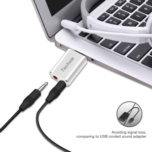 Scheda Audio USB Esterna, Techole Alluminio Adattatore da a Argento - Ilgrandebazar