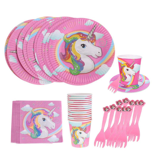 Tumao 80 PCS Stoviglie all'unicorno Forniture per Feste 80pcs, Multicolore - Ilgrandebazar