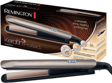 Carica l'immagine nel visualizzatore di Gallery, Remington Piastra per Capelli Keratin Protect S8540, Ceramica Infusa di Cheratina e Olio di Mandorle, Voltaggio Universale, Marrone dorato