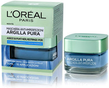 Carica l'immagine nel visualizzatore di Gallery, L'Oréal Paris Maschera per il Viso Argilla Pura, Azione Anti-Imperfezioni, Agisce sui Punti Neri e Ristringe Pori, con Alga Marina e 3 Argille Minerali, 50 ml
