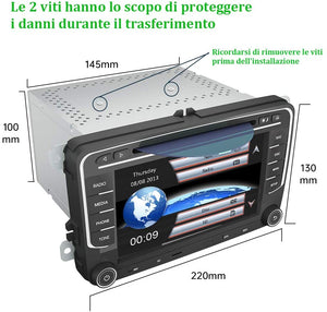 AWESAFE Autoradio 2 Din per VW Volkswagen Golf 5 6 Polo Passat Skoda Seat Tiguan, 7 Pollici con GPS Navigatore Car Radio Supporta la funzione Comandi al volante Bluetooth Vivavoce CD DVD SD USB RDS