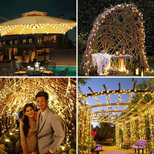 Carica l'immagine nel visualizzatore di Gallery, Luci Solari Esterno [3 Pacchi] 36m 360 LED Catena Luminosa Esterno Filo Luci Led Caldo Bianco 8 modalità Lucine da Esterno Decorative Per Matrimonio, Giardino, Natale, Patio Luci Decorative
