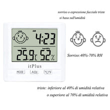 Carica l&#39;immagine nel visualizzatore di Gallery, Igrometro Termometro Digitale, Orologio da Tavolo Parete Temperatura 1 Pezzo - Ilgrandebazar