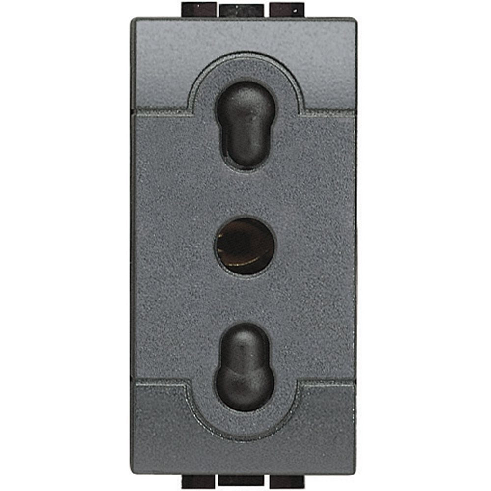 BTicino SL4180 Presa Bipasso, Antracite, 1 Pezzo 1 Pezzo, Antracite - Ilgrandebazar