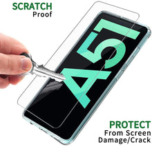 Carica l'immagine nel visualizzatore di Gallery, QHOHQ Cover per Samsung Galaxy A51 + 2 Pezzi Vetro Temperato, Ultra Sottile in Silicone Morbido AntiGraffio Protettiva Cover