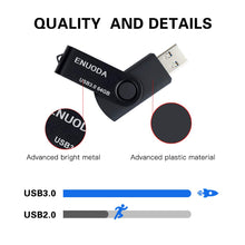 Carica l&#39;immagine nel visualizzatore di Gallery, 4 Pezzi 64GB Chiavetta ENUODA Pennetta Girevole USB 3.0 3.0, 4-Color - Ilgrandebazar