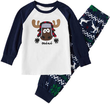 Carica l'immagine nel visualizzatore di Gallery, chaochao Pigiama 2 Pezzi Natale Genitori e Bambini allo Stesso Modo Camicia Invernale Maniche Lunghe Stampa Alci Pantaloni Lunghi delle Nevi per Famiglie Inverno Natale