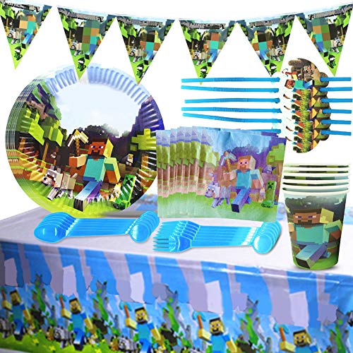 BESLIME Tema Miniera Forniture per Feste di Gioco Bambini Compleanno Piatti...