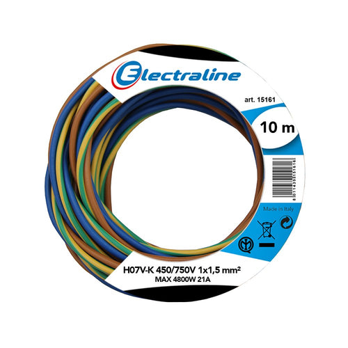 Electraline 25139 Cavo Unipolare N07V-K, Sezione Marrone/Blu/Verde/Giallo - Ilgrandebazar