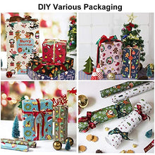 Carica l'immagine nel visualizzatore di Gallery, Foglio Di Imballaggio, Bst4u 20 Fogli Carta Da Imballaggio con Motivo Cappello Natale Ghirlanda Pupazzo di Neve, Nodi 20 Pz, Decorato Nastri Di Fiore Regali Come Regali Di Compleanno Natale Exqui