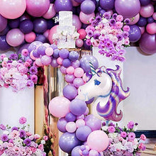 Carica l'immagine nel visualizzatore di Gallery, MMTX Decorazioni per Feste Unicorno, con 2pcs Enorme Palloncino Viola - Ilgrandebazar