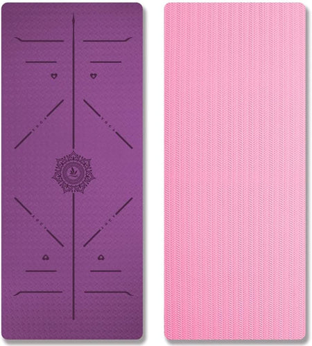 Dustgo FP-TECH Tappetino Yoga da 183cmx63cmx6mm Palestra Fitness Viola-rosa