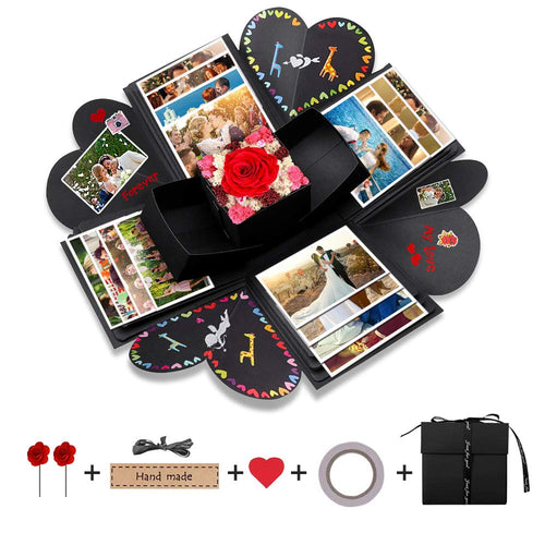 Explosion Box, opamoo Scrapbook Creative DIY Photo Album con 16 PCS di Nero - Ilgrandebazar
