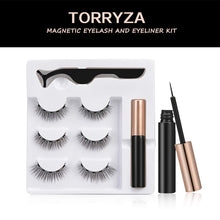 Carica l'immagine nel visualizzatore di Gallery, TORRYZA Reusable Glue-free Magnetic Eyelashes and Magnetic Eyeliner Kit, Upgraded 3D Magnetic Eyelashes Kit Set With Tweezers and Applicator - 5 Pairs
