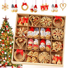 Carica l'immagine nel visualizzatore di Gallery, EYCLFY 52 Pezzi Stelle in Paglia Decorazioni Natalizie per Albero, Decori Albero Natale da Appendere Particolari, Addobbi Natalizi per Albero Angeli Paglia
