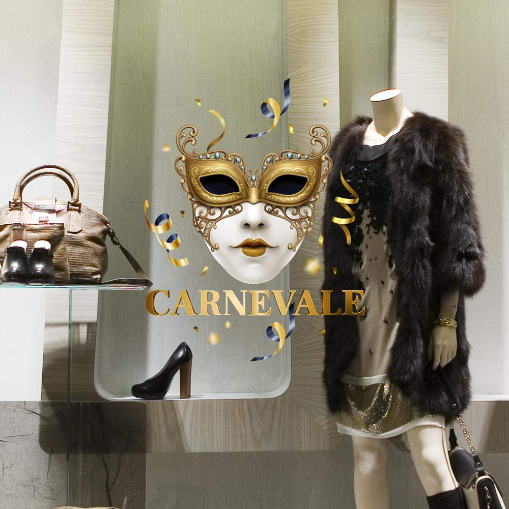 kina CRC0010 Vetrofania Carnevale 100% Riutilizzabile Decorazioni per. –