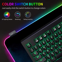 Carica l'immagine nel visualizzatore di Gallery, RuoCherg Tappetino Mouse Gaming, RGB Grande Mouse Pad 10 Effetti Luce XXL 800x300mm Superficie Liscio, Base in Gomma Antiscivolo Tappetino per Mouse per Computer, PC e Laptop (800 x 300)