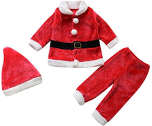 Carica l'immagine nel visualizzatore di Gallery, Le SSara Bambino Inverno 3pcs Natale Babbo Natale Vestito Costume Cappello + Cappotto + Pantaloni