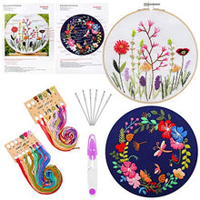 Carica l'immagine nel visualizzatore di Gallery, ZWOOS Kit Ricamo Starter, Set Ricami Floreali Strumento 2 Pezzi