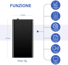 Carica l&#39;immagine nel visualizzatore di Gallery, Mini Spia Registratore Vocale H+Y con Attivazione Vocale, Memoria da 8GB, Ricaricabile USB e funzioni MP3, Ideale per Lezioni, Riunioni, Interviste, Fino a 96 ore