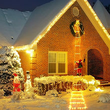 Carica l&#39;immagine nel visualizzatore di Gallery, Scala LED Con Babbo Natale Luminoso da Esterno ed Interno, Decorazioni Natalizie Multifunzione 8 Modalità Controllo via App e Telecomando, Impermeabile IP44 Bianco Caldo e RGB
