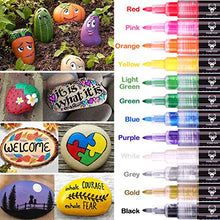 Carica l&#39;immagine nel visualizzatore di Gallery, Pennarelli a Vernice Acrilica 12 Colori Acrilici per Dipingere 0,7mm Punta