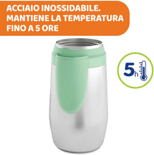 Carica l'immagine nel visualizzatore di Gallery, Chicco Portapappa e Portabiberon Termico in Acciaio Inox con 2 Contenitori, Contenitore Termico per Alimenti e Bevande, Mantiene la Temperatura Fino a 5 Ore, Contenitore Termico senza BPA, 0+ Mesi
