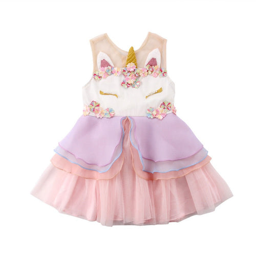 Carolilly Vestito Bambina Unicorno Principessa Abito da Sposa Fiore Senza... - Ilgrandebazar